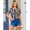 Zeagoo Womens Blouses Chiffon Short Sleeve Tops Crew Neck Work Casual Shirts Spring Summer Clothes(Zr220)