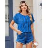 Zeagoo Womens Blouses Chiffon Short Sleeve Tops Crew Neck Work Casual Shirts Spring Summer Clothes(Zr459)