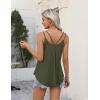 Zeagoo Womens Flowy Tank Tops Spaghetti Strap V Neck Camisole Dressy Casual Summer Loose Fit Sleeveless Shirts(Army Green)
