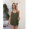 Zeagoo Womens Flowy Tank Tops Spaghetti Strap V Neck Camisole Dressy Casual Summer Loose Fit Sleeveless Shirts(Army Green)
