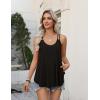 Zeagoo Womens Flowy Tank Tops Spaghetti Strap V Neck Camisole Dressy Casual Summer Loose Fit Sleeveless Shirts(Black)