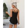 Zeagoo Womens Flowy Tank Tops Spaghetti Strap V Neck Camisole Dressy Casual Summer Loose Fit Sleeveless Shirts(Black)