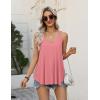 Zeagoo Womens Flowy Tank Tops Spaghetti Strap V Neck Camisole Dressy Casual Summer Loose Fit Sleeveless Shirts(Coral)