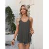 Zeagoo Womens Flowy Tank Tops Spaghetti Strap V Neck Camisole Dressy Casual Summer Loose Fit Sleeveless Shirts(Deep Grey)