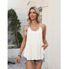 Zeagoo Womens Flowy Tank Tops Spaghetti Strap V Neck Camisole Dressy Casual Summer Loose Fit Sleeveless Shirts(White)