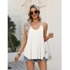 Zeagoo Womens Flowy Tank Tops Spaghetti Strap V Neck Camisole Dressy Casual Summer Loose Fit Sleeveless Shirts(White)