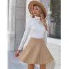 Zeagoo Women’s Skirt Basic Mini Skater Skirt 2026 Summer Skirts Stretchable High Waist A-Line Party Club Skirts(Beige)