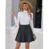 Zeagoo Women’s Skirt Basic Mini Skater Skirt 2026 Summer Skirts Stretchable High Waist A-Line Party Club Skirts(Dark Grey)
