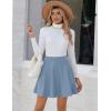 Zeagoo Women’s Skirt Basic Mini Skater Skirt 2026 Summer Skirts Stretchable High Waist A-Line Party Club Skirts(Light Blue)