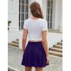 Zeagoo Women’s Skirt Basic Mini Skater Skirt 2026 Summer Skirts Stretchable High Waist A-Line Party Club Skirts(Purple)