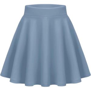 Zeagoo Women’s Skirt Basic Mini Skater Skirt 2026 Summer Skirts Stretchable High Waist A-Line Party Club Skirts(Light Blue)