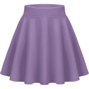 Zeagoo Women’s Skirt Basic Mini Skater Skirt 2026 Summer Skirts Stretchable High Waist A-Line Party Club Skirts(Lilac Purple)
