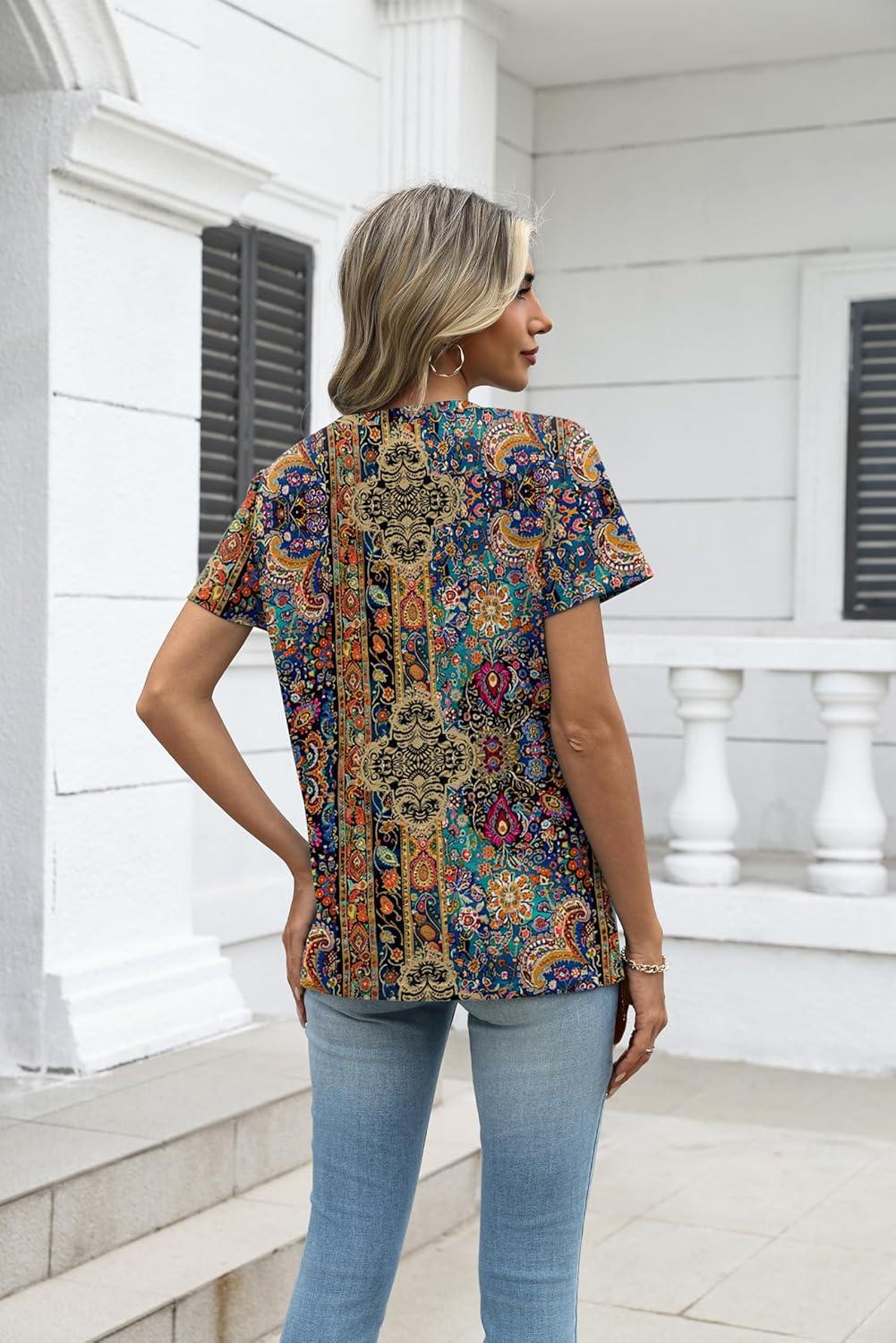 imageZeagoo Womens Tops Summer Casual Short Sleeve Tshirts Business Basic Spring VNeck Shirts Outfits S3XLZzmz721