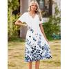 Zeagoo Summer Dresses for Women 2026 Casual Short Sleeve Aline Midi Dress with Pocket Flowy Pleated Tshirt Beach Sundress(Wf118)