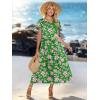 Zeagoo Summer Dresses for Women 2026 Maxi Bohemian Floral Short Sleeve Long Dress Casual Flowy Tired Beach Sundress(01a-dh594)
