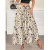 Zeagoo Womens Casual Maxi Skirts for Women 2026 High Waist Boho Skirts Floral Printed Long Flowy Skirt with Pockets(Floral-printed-2)