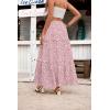 Zeagoo Womens Casual Maxi Skirts for Women 2026 High Waist Boho Skirts Floral Printed Long Flowy Skirt with Pockets(Pink-printed)