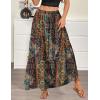 Zeagoo Womens Casual Maxi Skirts for Women 2026 High Waist Boho Skirts Floral Printed Long Flowy Skirt with Pockets(Printed-1)