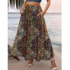 Zeagoo Womens Casual Maxi Skirts for Women 2026 High Waist Boho Skirts Floral Printed Long Flowy Skirt with Pockets(Printed-1)
