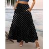 Zeagoo Womens Casual Maxi Skirts for Women 2026 High Waist Boho Skirts Floral Printed Long Flowy Skirt with Pockets(White Dot)