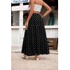 Zeagoo Womens Casual Maxi Skirts for Women 2026 High Waist Boho Skirts Floral Printed Long Flowy Skirt with Pockets(White Dot)