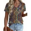Zeagoo Womens Tops Summer Casual Short Sleeve Tshirts Business Basic Spring V-Neck Shirts Outfits S-3XL(Zz-mz721)