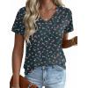 Zeagoo Womens Tops Summer Casual Short Sleeve Tshirts Business Basic Spring V-Neck Shirts Outfits S-3XL(Zz-xh522)