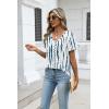 Zeagoo Womens Tops Summer Casual Short Sleeve Tshirts Business Basic Spring V-Neck Shirts Outfits S-3XL(Zz-zr229)