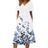 Zeagoo Summer Dresses for Women 2026 Casual Short Sleeve Aline Midi Dress with Pocket Flowy Pleated Tshirt Beach Sundress(Wf118)