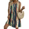 Zeagoo Summer Dresses for Women 2026 Sleeveless Casual Floral Tshirt Sundress with Pockets Loose Tank Beach Dress(Stripe Print)