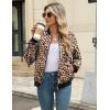 Zeagoo Women Bomber Jacket Casual Button Down Varsity Jackets Shackets With Pockets Outwear(A-leopard)