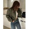 Zeagoo Women Bomber Jacket Casual Button Down Varsity Jackets Shackets With Pockets Outwear(Army Green)