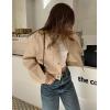 Zeagoo Women Bomber Jacket Casual Button Down Varsity Jackets Shackets With Pockets Outwear(Khaki)