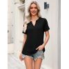 Zeagoo Womens Tops Short Sleeve V Neck Tee Shirts Cute Dressy Casual Clothing Business Work Blouse(B-black)