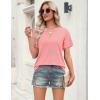 Zeagoo Womens Tops Short Sleeve V Neck Tee Shirts Cute Dressy Casual Clothing Business Work Blouse(B-coral)