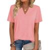 Zeagoo Womens Tops Short Sleeve V Neck Tee Shirts Cute Dressy Casual Clothing Business Work Blouse(B-coral)