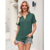 Zeagoo Womens Tops Short Sleeve V Neck Tee Shirts Cute Dressy Casual Clothing Business Work Blouse(B-green)