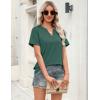 Zeagoo Womens Tops Short Sleeve V Neck Tee Shirts Cute Dressy Casual Clothing Business Work Blouse(B-green)