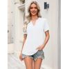 Zeagoo Womens Tops Short Sleeve V Neck Tee Shirts Cute Dressy Casual Clothing Business Work Blouse(B-white)