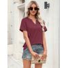 Zeagoo Womens Tops Short Sleeve V Neck Tee Shirts Cute Dressy Casual Clothing Business Work Blouse(B-wine Red)