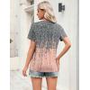 Zeagoo Womens Tops Short Sleeve V Neck Tee Shirts Cute Dressy Casual Clothing Business Work Blouse(Gray Print)
