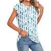 Zeagoo Womens Tops Summer Casual Cap Sleeve Tshirts Shirts Business Dressy Spring Fashion Outfits Trendy Clothes(Blue and White)