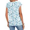 Zeagoo Womens Tops Summer Casual Cap Sleeve Tshirts Shirts Business Dressy Spring Fashion Outfits Trendy Clothes(Blue and White)