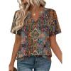 Zeagoo Womens Tops Short Sleeve V Neck Tee Shirts Cute Dressy Casual Clothing Business Work Blouse(Bohemian Mz721)