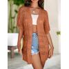 Zeagoo Lightweight Summer Crochet Cardigan for Women Short Sleeve Kimono Boho Oversized Open Front Knitted Cardigan(Caramel)