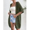 Zeagoo Lightweight Summer Crochet Cardigan for Women Short Sleeve Kimono Boho Oversized Open Front Knitted Cardigan(Dark Green)
