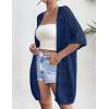 Zeagoo Lightweight Summer Crochet Cardigan for Women Short Sleeve Kimono Boho Oversized Open Front Knitted Cardigan(Navy Blue)