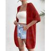 Zeagoo Lightweight Summer Crochet Cardigan for Women Short Sleeve Kimono Boho Oversized Open Front Knitted Cardigan(Red)