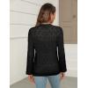 Zeagoo Women’s Lightweight Crochet Cropped Cardigan 2026 V Neck Long Sleeve Button up Bolero Shrug Sweater(Black)