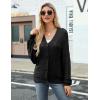 Zeagoo Women’s Lightweight Crochet Cropped Cardigan 2026 V Neck Long Sleeve Button up Bolero Shrug Sweater(Black)